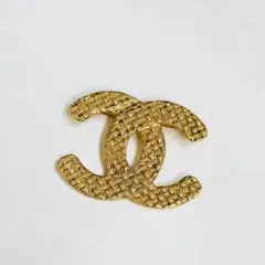 【美品】シャネル CHANEL ブローチ ゴールド ココマーク 編み込み