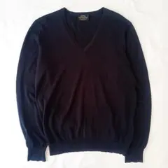 UNITED ARROWS ユナイテッドアローズ 薄手Vネック 綿ニット M 黒