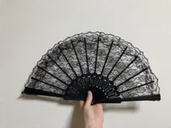 扇子　黒　レース　成人式　卒業式　七五三　着物 小物