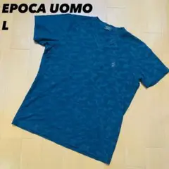 EPOCA UOMO ネイビー 紺 Vネック Tシャツ L 日本製