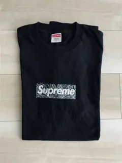 Supreme バンダナ ボックスロゴ Tシャツ L ネイビー