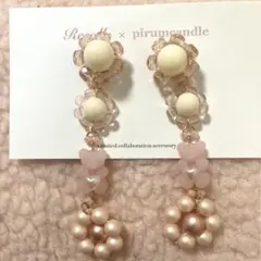 Recolle リコレ　クランチベアピアス　お花　くま　ピルムキャンドル