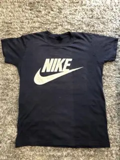 NIKE 80s スウォッシュ 紺×白 Tシャツ 紺タグ