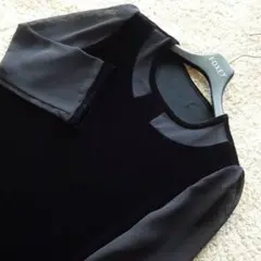 ■VELOUR NOIR■ 38 黒 異素材トップス フォクシーニューヨーク