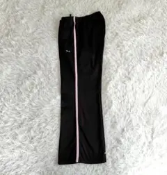 【フィラ】フレアパンツ 焦茶 ピンクライン 紐付き