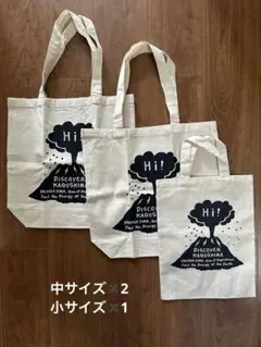 Discover Kagoshima桜島火山デザイン エコバッグ 3個セット