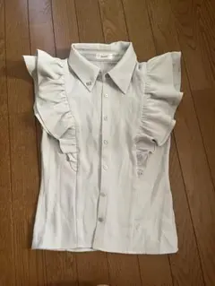 Darich ダブルフリルスリーブブラウス　サックス