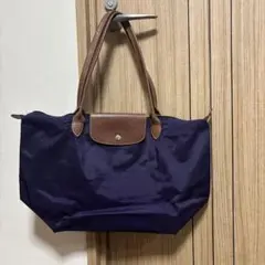トートバッグ ネイビー レザーコンビ
