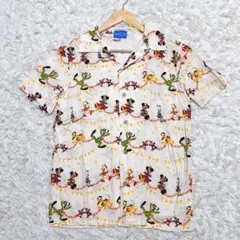 限定品 Disney 半袖シャツ アロハ S ホワイト系 ミッキー 40周年
