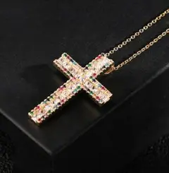 新品☆安心のメルカリ便☆ブロンズ銅☆ネックレス☆ゴールド☆クロス☆CZジルコニア