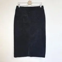【ミーア】ロングタイトスカート コーデュロイ ブラック コットン100% 大きい