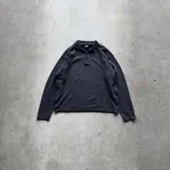 unknown used charcoal gray half zip knit