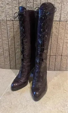美品 ギンザカネマツ 編み上げブーツ 25.0cm