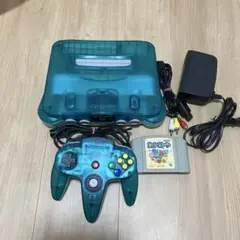NINTENDO64 クリアブルー 本体とコントローラー、ソフト付き