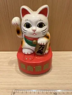 招き猫オルゴール 白赤