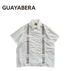 GUAYABERA 80s~ 半袖 キューバシャツ 配色ステッチ ジップアップ