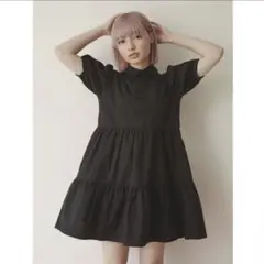 【merry jenny】チャイナティアードミニワンピース ブラック