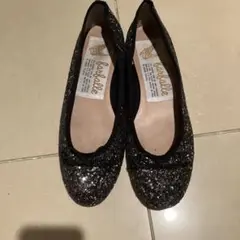 ballet 黒 グリッター フラットシューズ