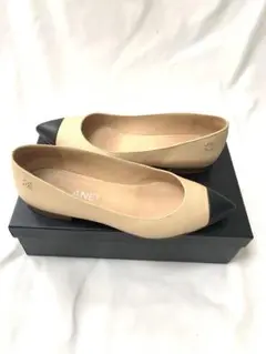 シャネル CHANEL フラットシューズ パンプス バイカラー ココマーク