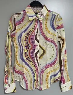 Paul Smith Black ポールスミス 花柄波模様 長袖シャツ Mサイズ