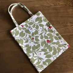 ぺたんこトートバッグ 植物柄