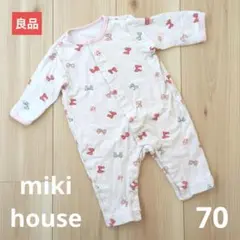 【良品販売】ミキハウス　リボン柄　ロンパース