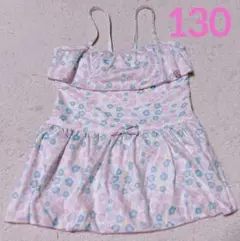 トップバリュ 女の子 ワンピース 水着 130 花柄