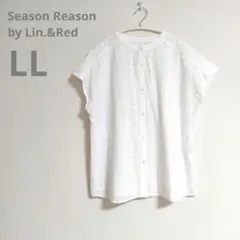 しまむら 刺繍 フレンチスリーブブラウス LL ホワイト