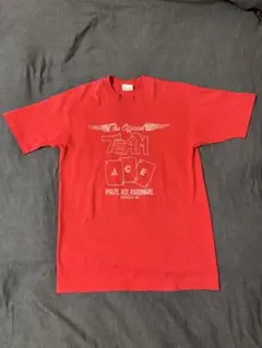 80s USA製 ヘインズ　赤Tシャツ　シングルステッチ