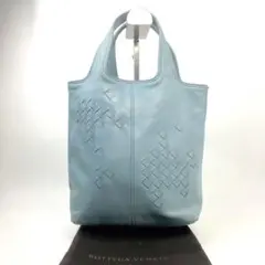ボッテガヴェネタ ハンドバック イントレチャート スカイブルー レザー