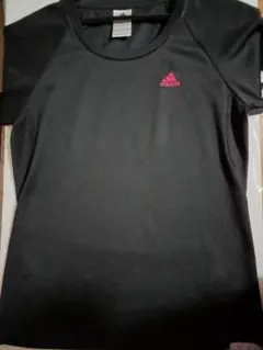 adidas アディダスブラック速乾 Tシャツ Lサイズ　ランニングTシャツ