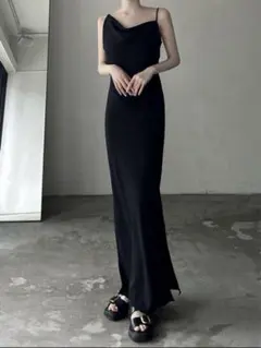 maison celon asymmetry drape cami dress