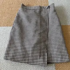 ショコラフィネローブ 千鳥柄 スカンツ フリーサイズ ブラウン