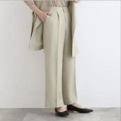 INDIVI ワイドパンツ センタープレス 5号