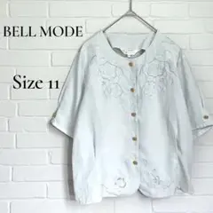 BELL MODE 半袖シャツ ブラウス サイズ11 刺繍デザイン 大人女子