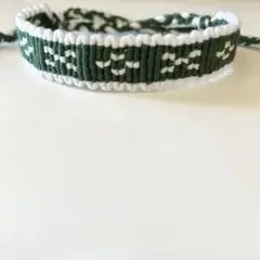 ミサンガ★白フチミンサー　深緑