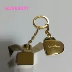 美品 BURBERRY バーバリー ハート キーリング キーホルダー