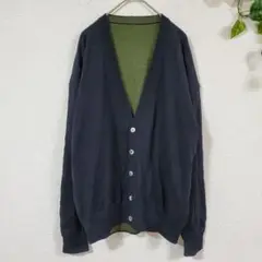 ブラックカーディガン　グリーンカーディガン　リバーシブル　ゆったりサイズ　ニット