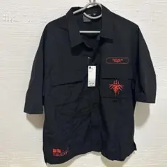 GU デススト2 コラボ　ナイロンダブルポケットシャツ(5分丈) ブラック　XL