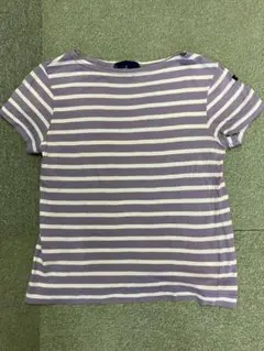 Le minor 紫と白のストライプ Tシャツ
