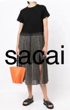 sacai 2022ss チェックTシャツワンピース 1サイズ