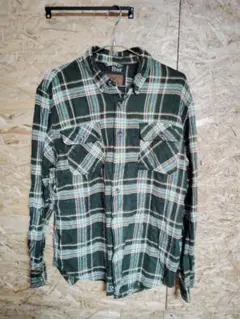 古着OUTDOOR LIFEチェック ヘビーネルシャツ L 希少カラー　メンズ