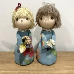 米山京子さん風　ハンドメイド人形　水色のドレスを着た女の子　2人　身長21cm