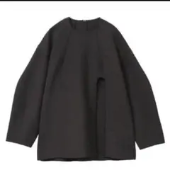 CLANE ARCH CUT DOUBLE CLOTH TOPS ブラック
