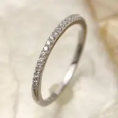 シルバー 指輪 サージカルステンレス ジルコニアダイヤモンド リング 1mm