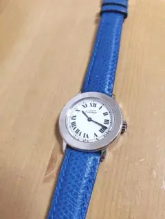 カルティエ Cartier must 腕時計 ブルー クォーツ マストロンド