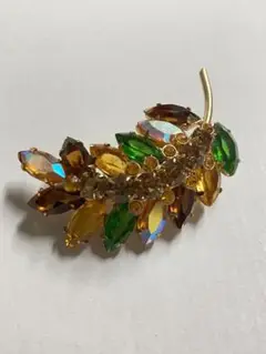 ビンテージ チェコガラス ブローチ