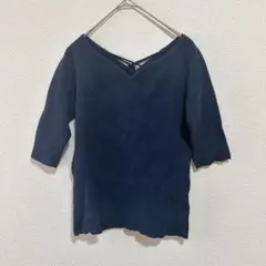 リランドチュール　半袖　M ネイビー　トップス　シンプル　可愛い　綺麗　サイズ2