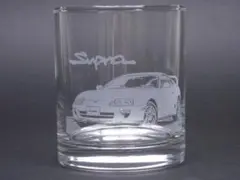 スープラ(A80)Ver.2 ロックグラス 底面オリジナルメッセージ＆名入れ付き