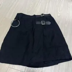 WEGOブラックミニスカート ダブルバックル付き